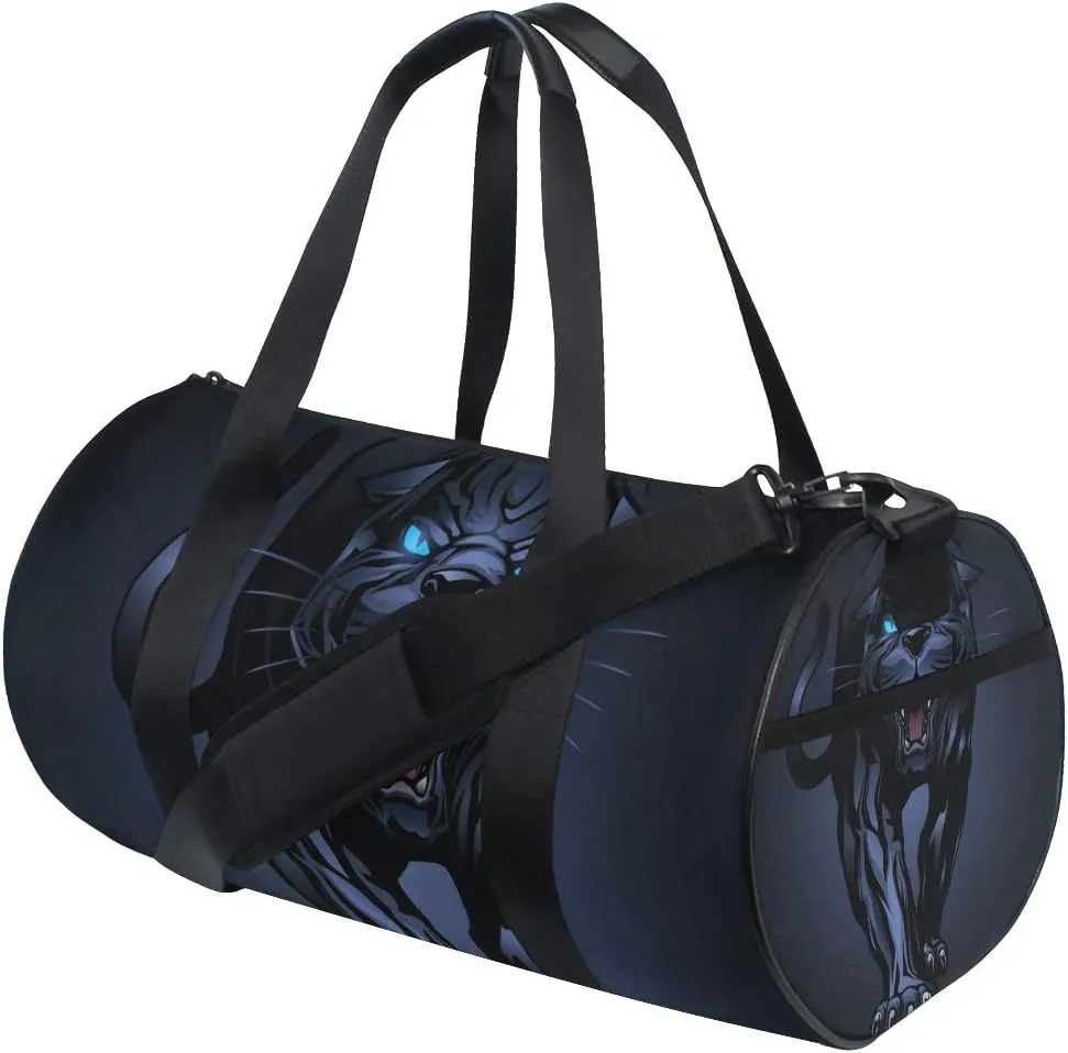 Sports Gym Duffle Bag Roaring Panther Travel Luggage for Men Women