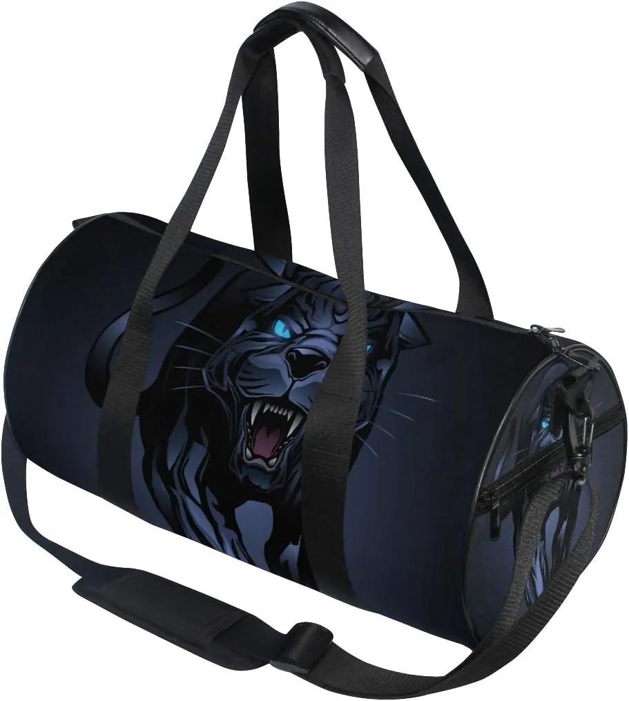 Sports Gym Duffle Bag Roaring Panther Travel Luggage for Men Women