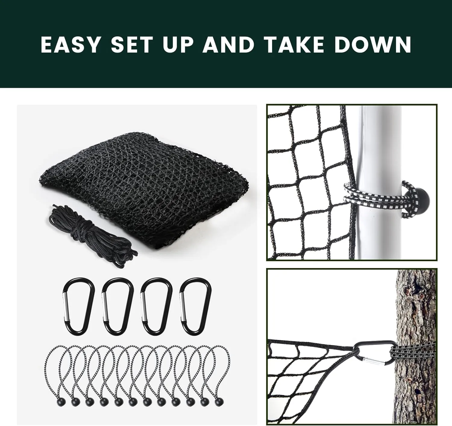 Sports Netting,Hitting Net with 33Feet Nylon Rope for Golf, Baseball, Hockey, Soccer, LAX and More