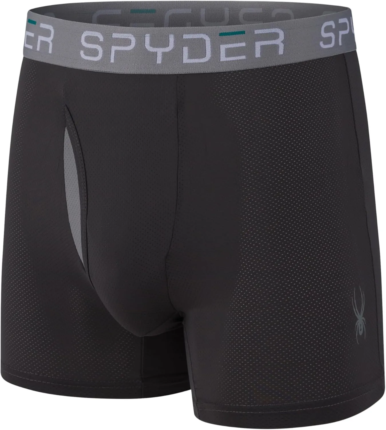 Spyder Mens Boxer Briefs Performance Nylon Mesh Sports Underwear With Fly Front