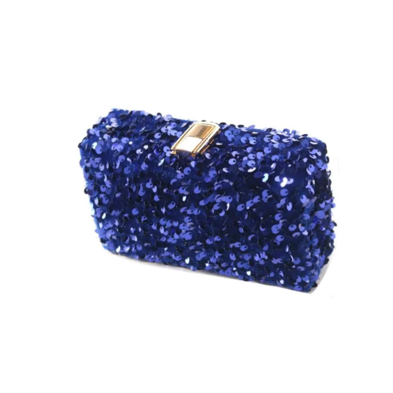 Square Elegant Sequined Evening Clutch Purse