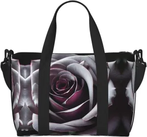SSIMOO Gothic Rose Flower Print Versatile Travel Duffel Bag,The Companion For Business And Personal Trips, Black