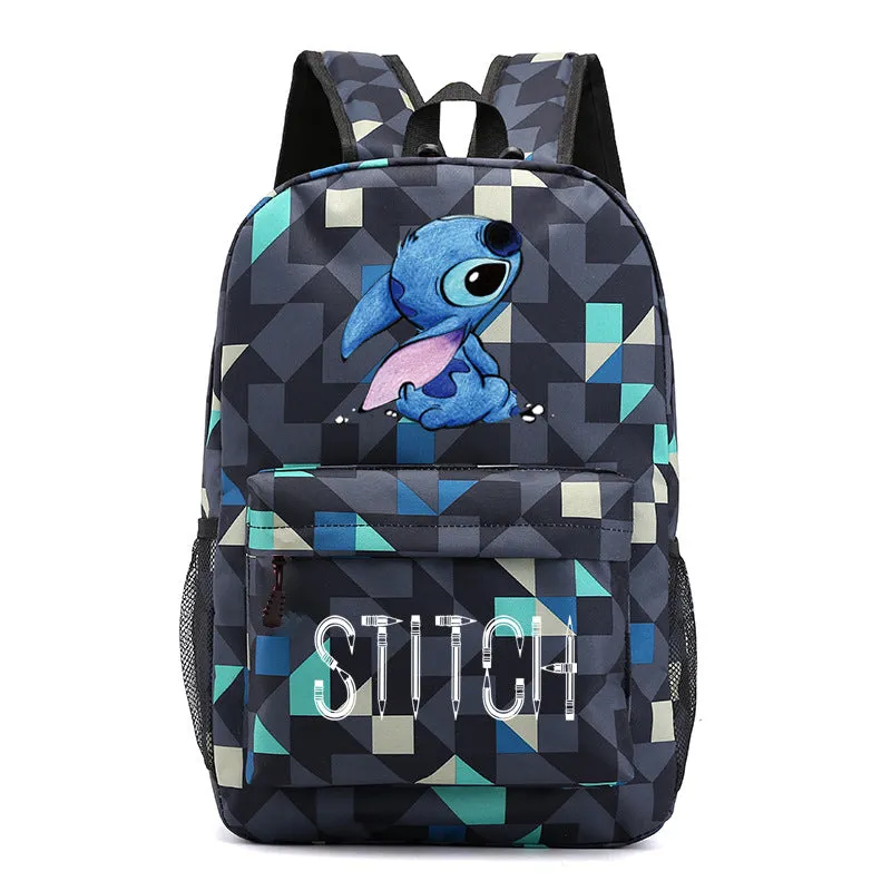 Stitch Black Starry Sky Large Capacity Backpacks