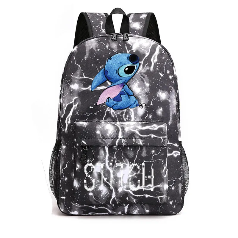 Stitch Black Starry Sky Large Capacity Backpacks