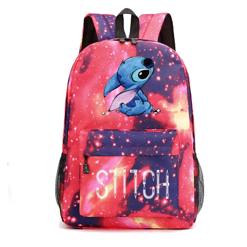 Stitch Black Starry Sky Large Capacity Backpacks