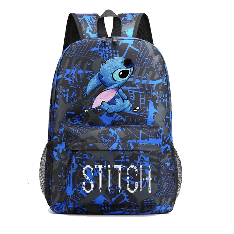 Stitch Black Starry Sky Large Capacity Backpacks