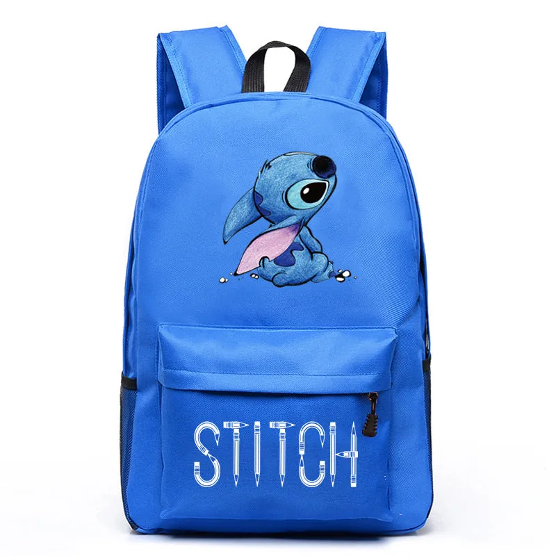 Stitch Black Starry Sky Large Capacity Backpacks