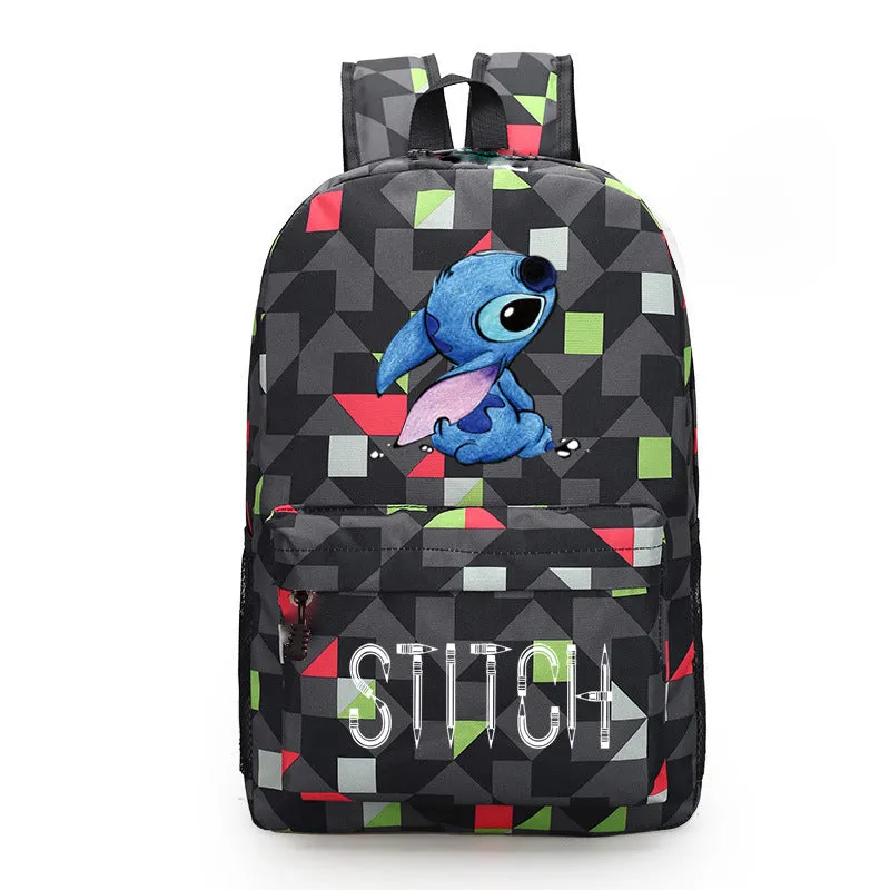 Stitch Black Starry Sky Large Capacity Backpacks