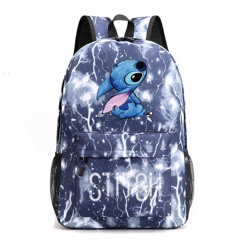 Stitch Black Starry Sky Large Capacity Backpacks