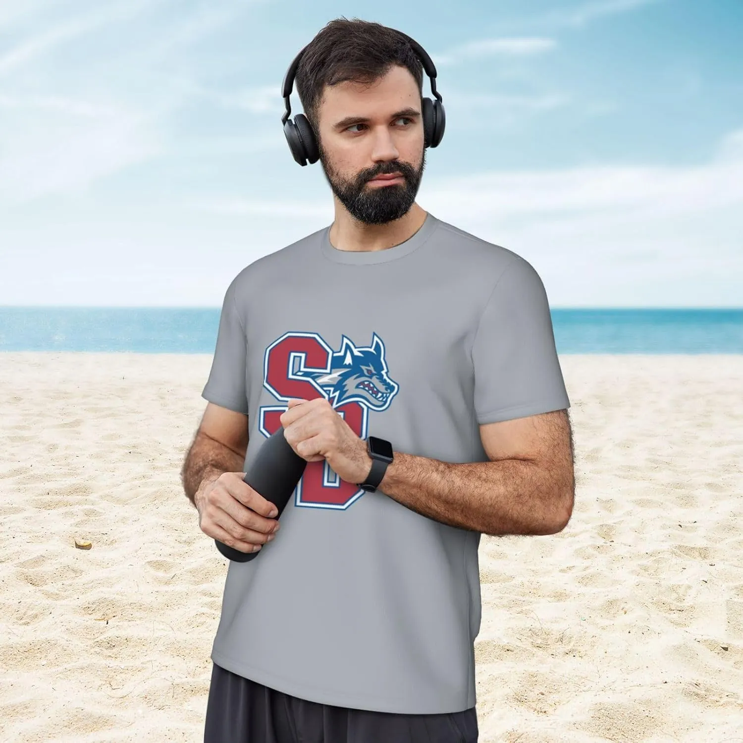 Stony Brook University Men's Lightweight Breathable Mesh Short Sleeve T-Shirt
