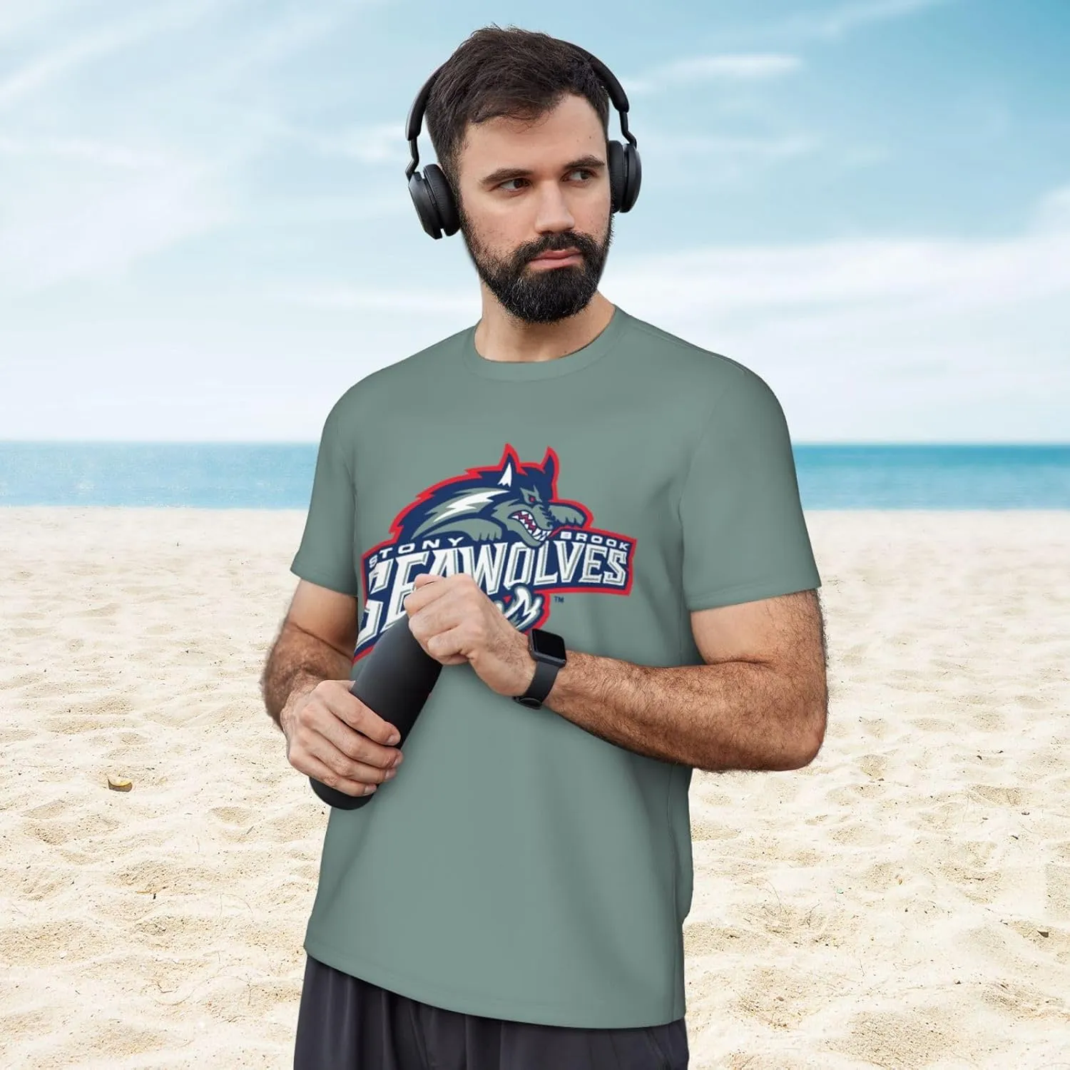 Stony Brook University Men's Lightweight Breathable Mesh Short Sleeve T-Shirt