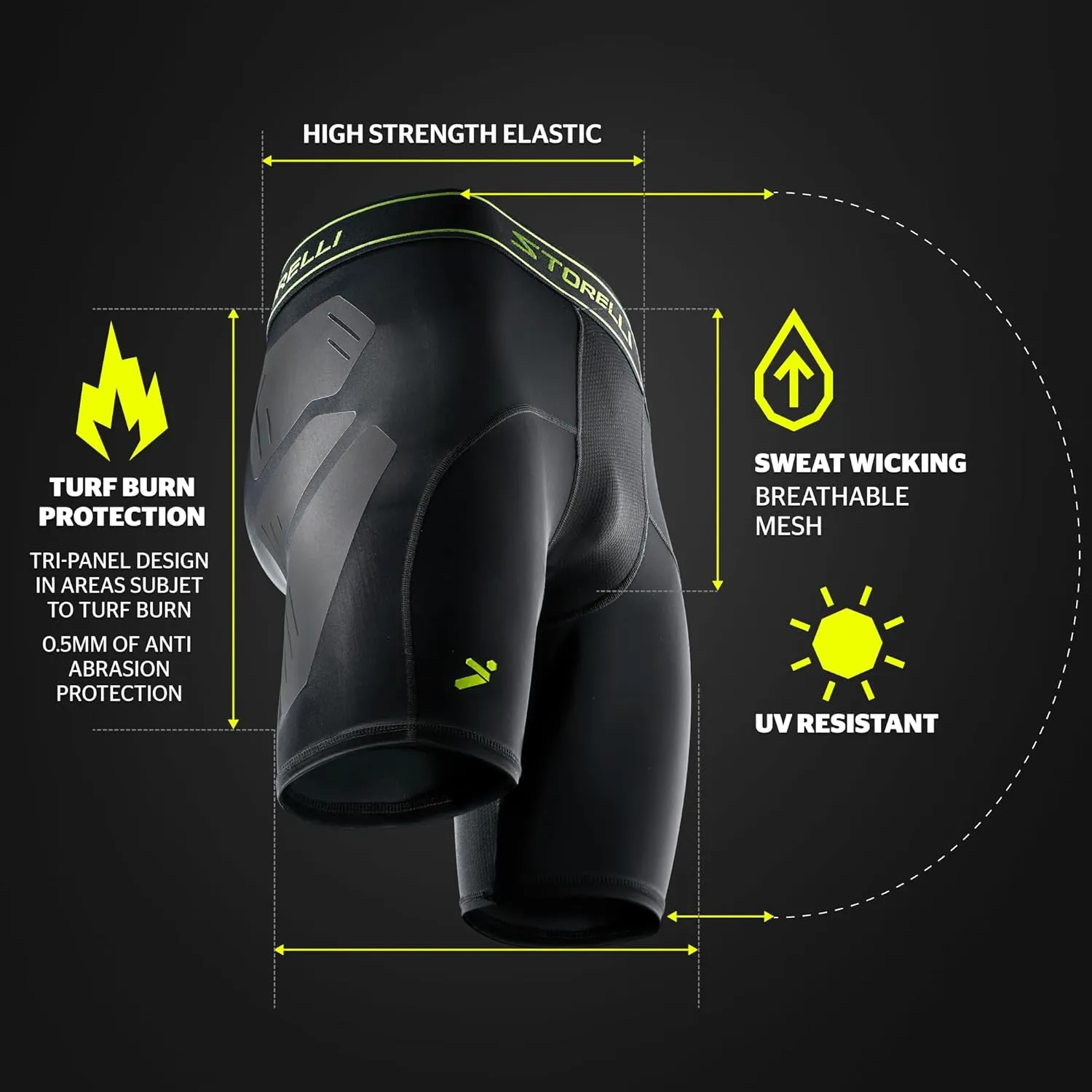 Storelli BodyShield Unisex Turf Burn Sliders | Compression Soccer Sliding Undershorts | Enhanced Lower Body Protection