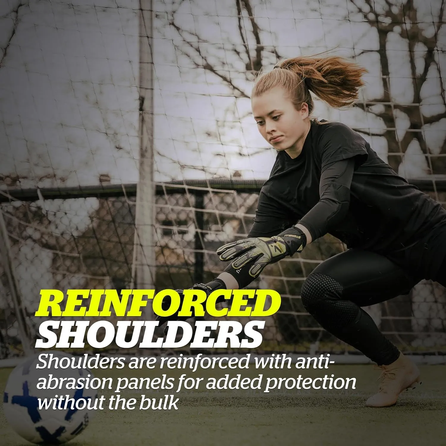 Storelli Women’s Bodyshield Goalkeeper ¾ Undershirt, High-Impact Protection for Female Soccer & Field Players, Breathable