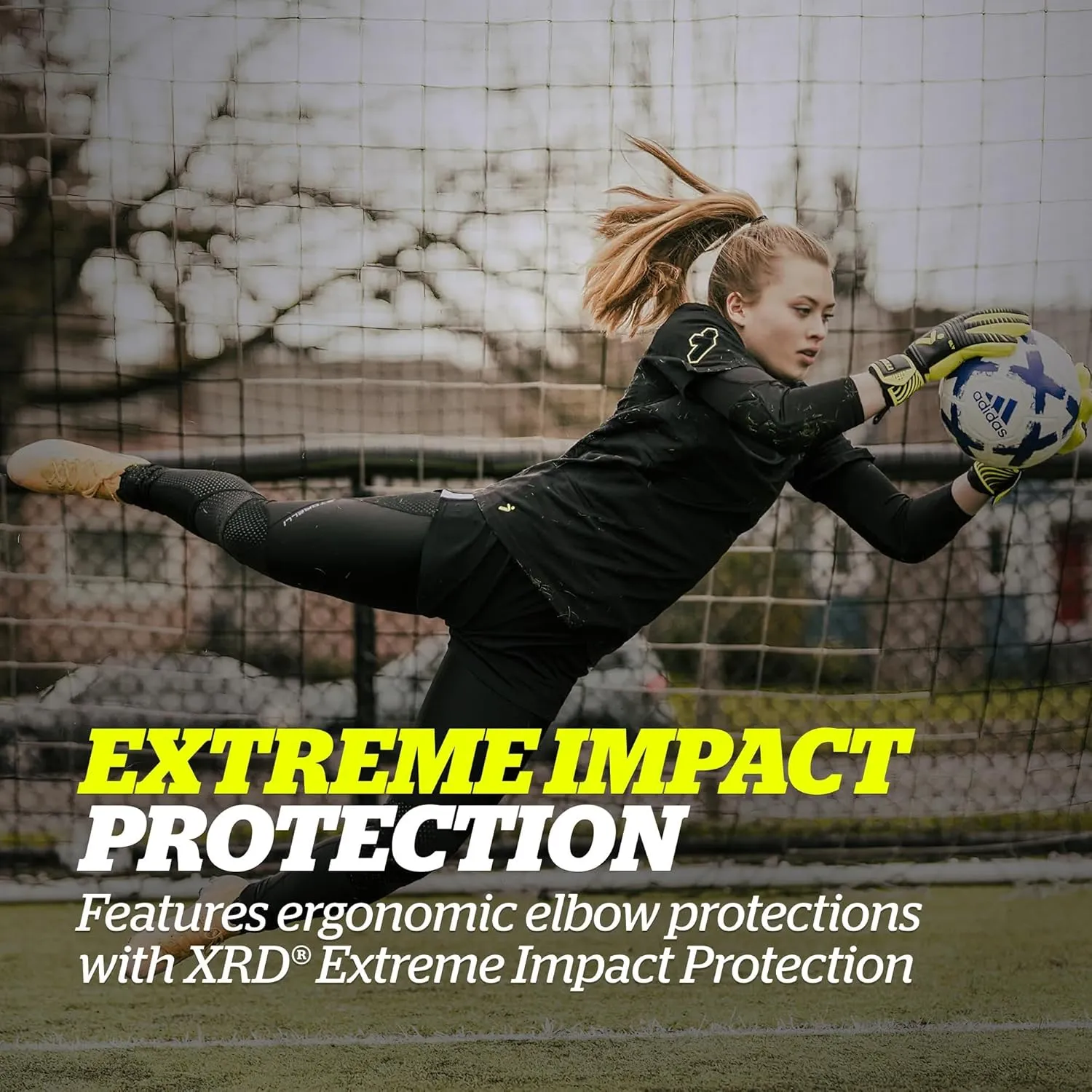Storelli Women’s Bodyshield Goalkeeper ¾ Undershirt, High-Impact Protection for Female Soccer & Field Players, Breathable