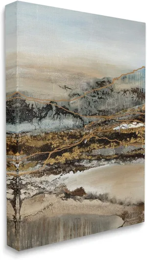 Stupell Industries Abstract Snowy Mountain Range Detailed Linework, Designed by Ruth Fromstein Canvas Wall Art, 24 x 30, Multi-Color