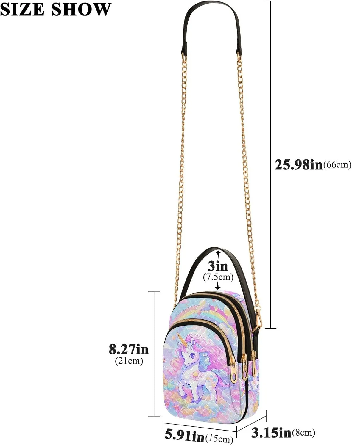 SUABO Crossbody Bag for Women, Cute Phone Purse Detachable Chain Bag Shoulder Handbag Wallet