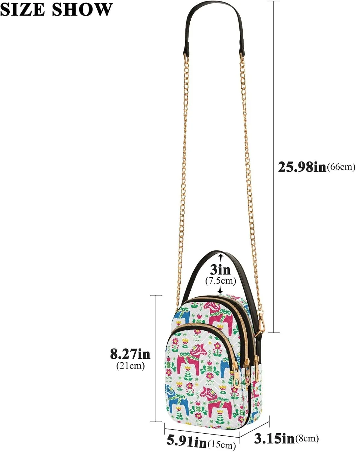 SUABO Crossbody Bag for Women, Cute Phone Purse Detachable Chain Bag Shoulder Handbag Wallet
