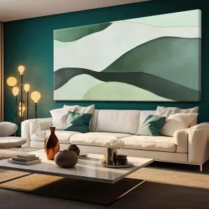 Suconvng Abstract Wall Art Decor Green White Wall Art Irregular Shapes Painting Canvas Art Wall Decor Prints Minimalist Abstract Art For Living Room Wall Bedroom Kitchen Office 24"×48"