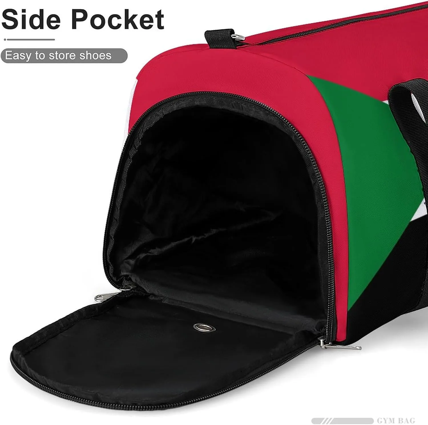 Sudan Flag Travel Bag for Boys Girls with Shoe Compartment and Wet Pocket