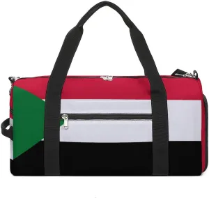 Sudan Flag Travel Bag for Boys Girls with Shoe Compartment and Wet Pocket