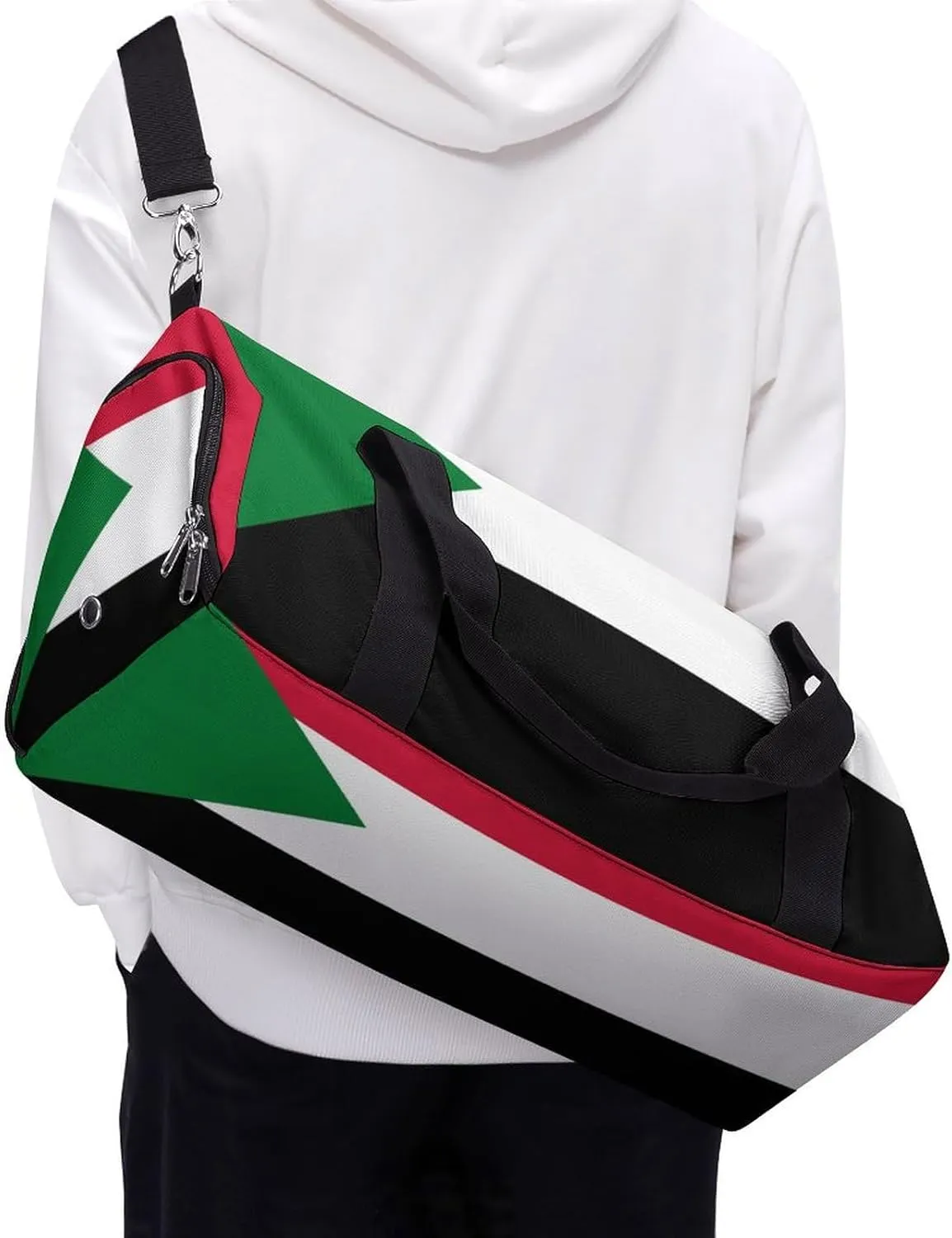 Sudan Flag Travel Bag for Boys Girls with Shoe Compartment and Wet Pocket