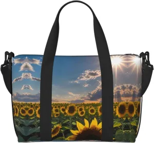 Sunflowers Sunlight print Travel Duffel Bag,workout duffel bag, overnight shoulder Bag,Weekender Bag for Women Men