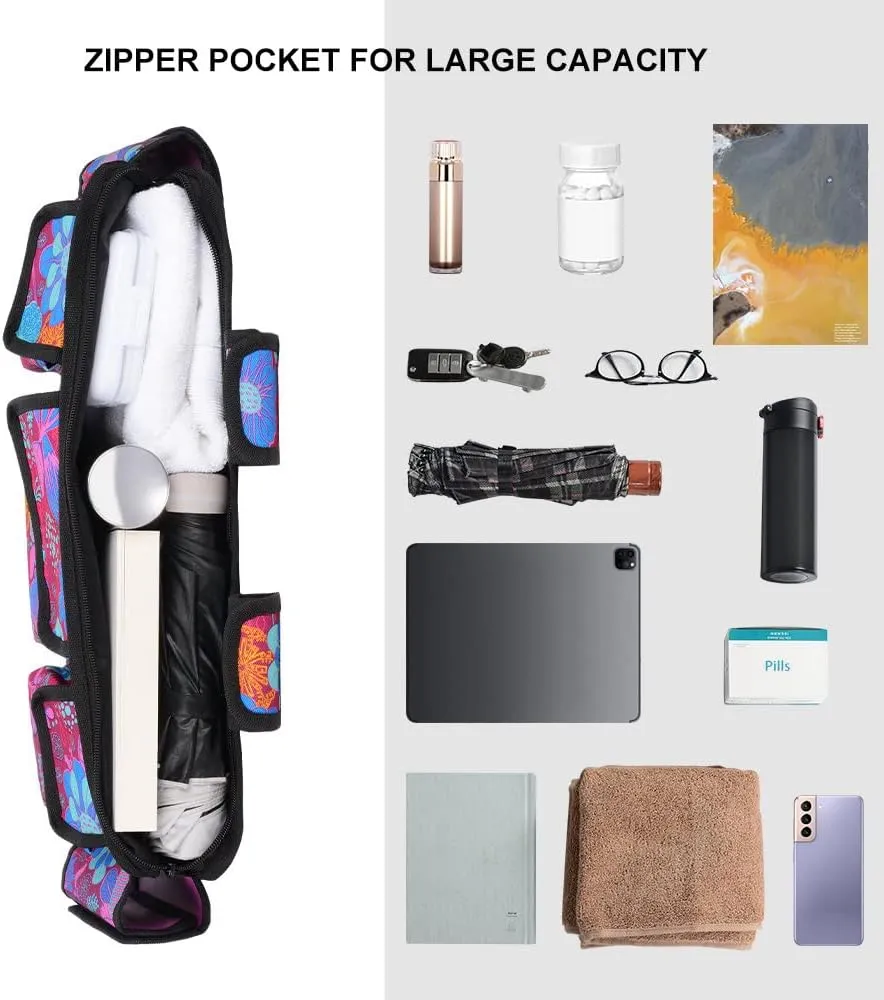 supregear Walker Bag Basket, Multi Pockets Folding Walker Pouch with Cup Holder and Zipper Compartment for Seniors, Water Resistant Walker Attachment Accessories Storage Bag