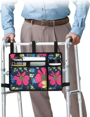 supregear Walker Bag, Walker Basket w/Cup Holder, Folding Walker Carry Storage Pouch, Seniors Caddy Attachment Accessories for Rollator, Water Resistant Large Capacity Carrier Tote Elderly, Handicap