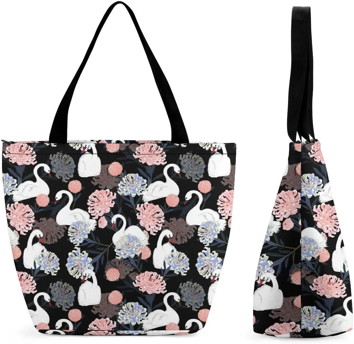 Swan-Pattern Tote Bags Handbags for Women Fashion Shoulder Bags Shoulder Handbag.