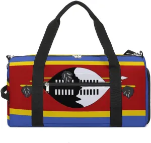 Swaziland Flag Sports Duffel with Wet Pocket and Shoe Compartment Gym Bag for Travel Yoga