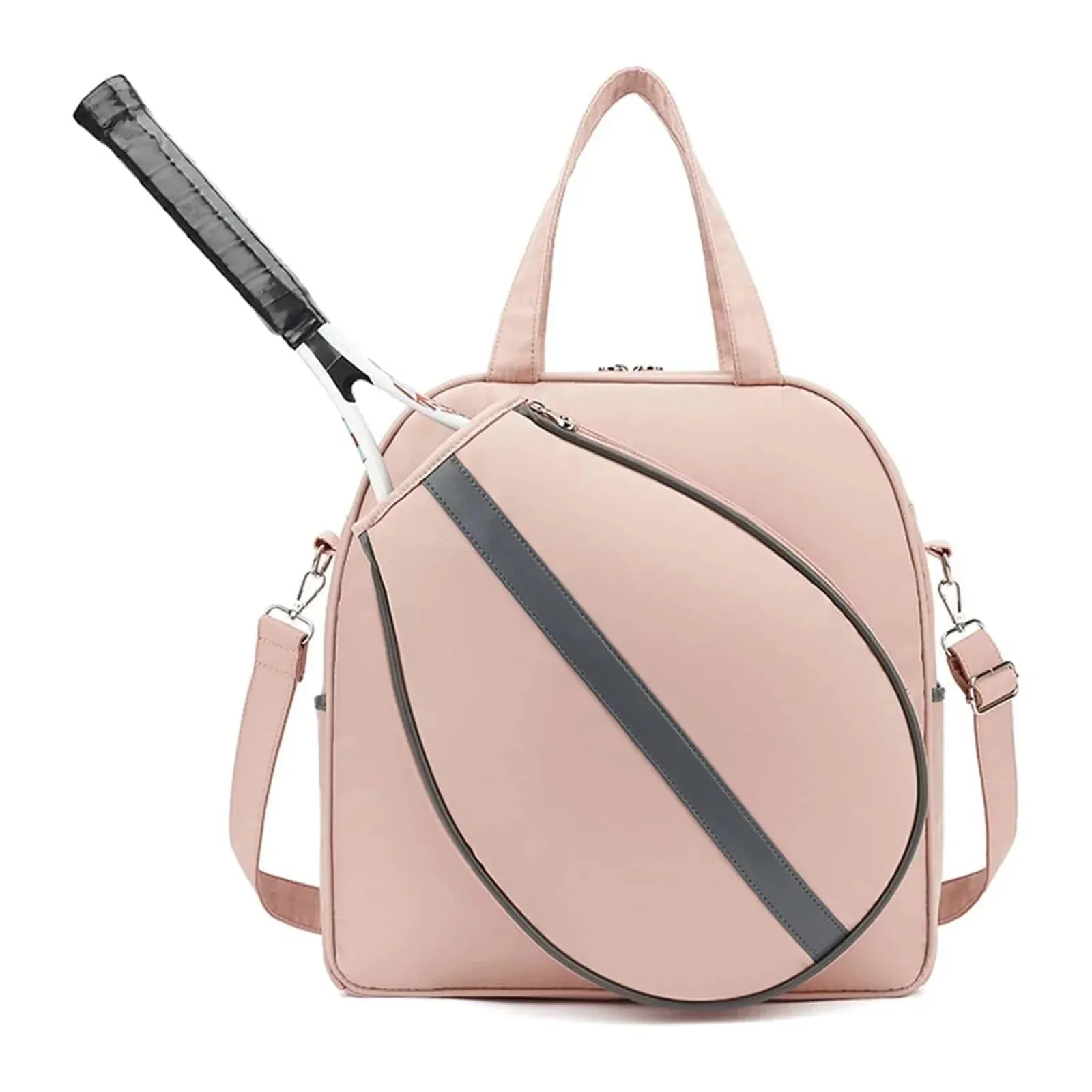 SXDY Tennis Racquet Tote Bag with Adjustable Strap, Large Sports Racket Bag Backpack, Pink