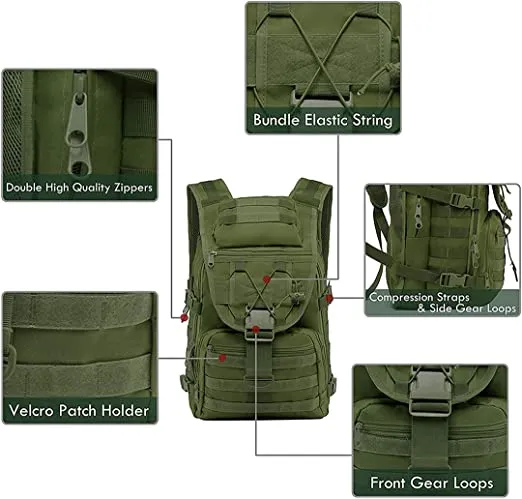 Tactical Assault Backpack for 3 Days of Survival Storage，also suitable for hiking, mountain climbing and camping GBBP018