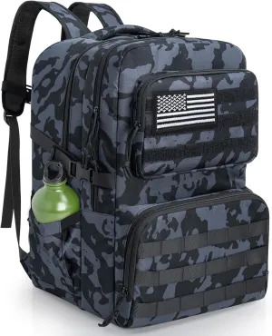 Tactical Backpack Water-resistant Military MOLLE Assault Backpack Bag for Hunting Camping Travel,13" Lx 12" W x 20" H Black Camo
