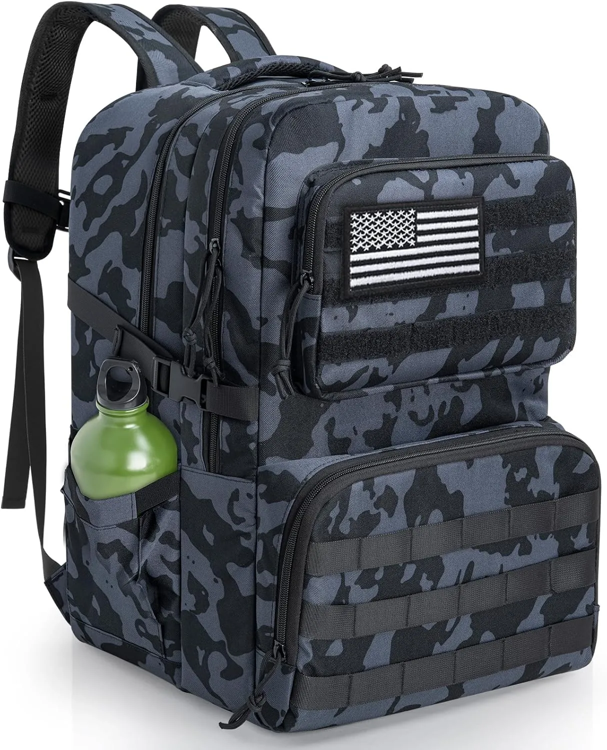 Tactical Backpack Water-resistant Military MOLLE Assault Backpack Bag for Hunting Camping Travel,13" Lx 12" W x 20" H Black Camo