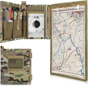 Tactical Pouch Military Map Case Holder Army Foldable Map Storage Pouch Multifunctional for Outdoors or Hiking - 13"x10" Clear Viewing Area,1000D Oxford   Waterproof TPU