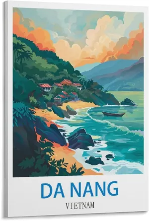 TAROSS Da Nang Vietnam Vintage Travel Posters 24x36inch(60x90cm) Decorative Painting Canvas Wall Posters And Art Picture Print Modern Family Bedroom Decor Posters, Frame-style