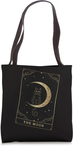 Tarot Card The Moon Psyhic Occult Goth Halloween Gothic Tote Bag