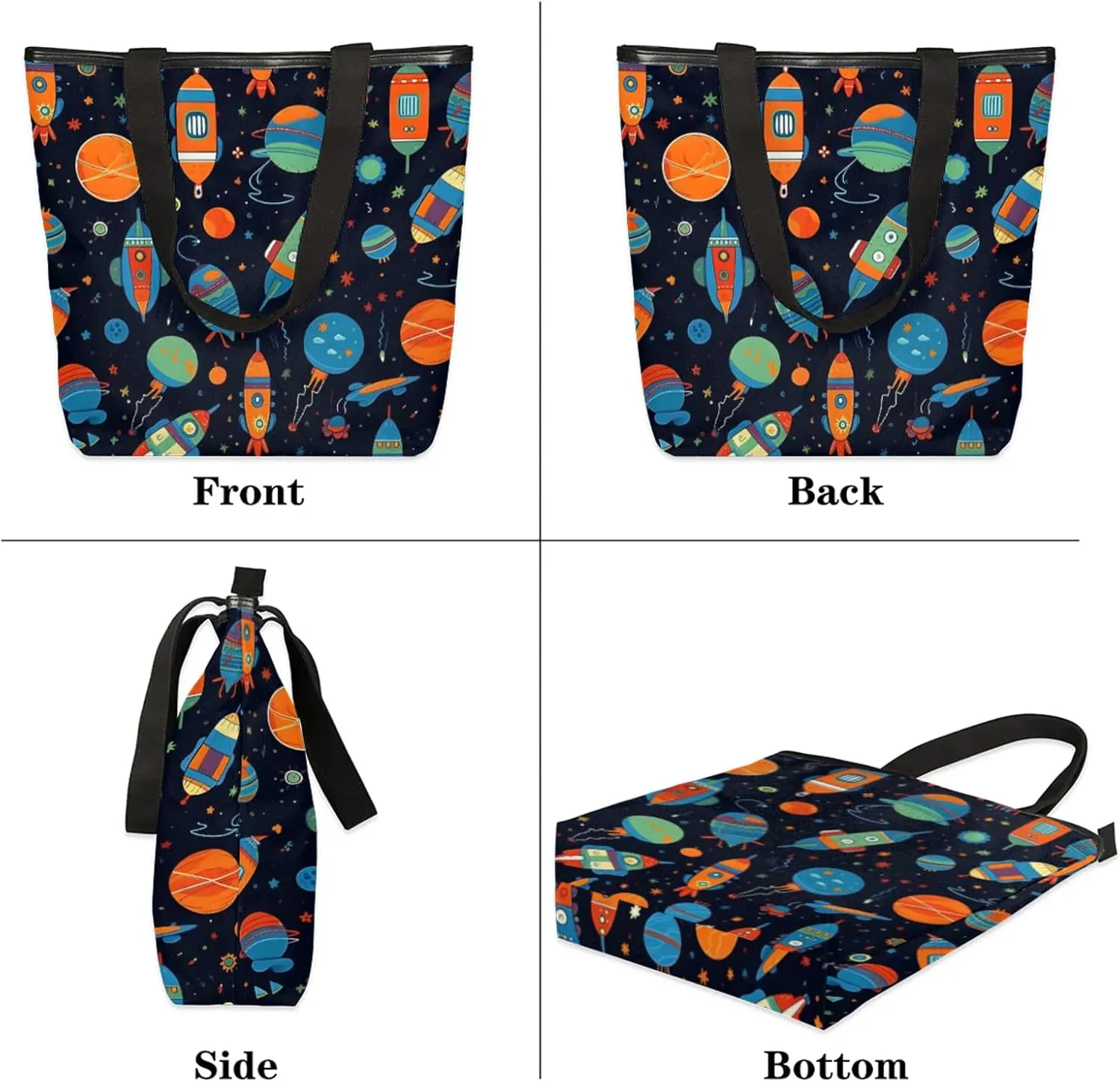 Tavisto Canvas Tote Bag Large Capacity Casual Shoulder Bag Handbag Beach Bag