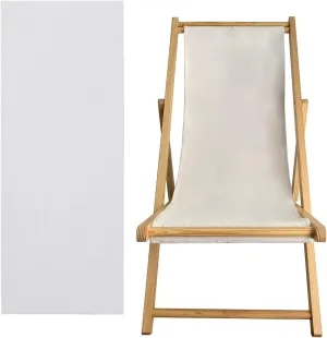TBACW Replacement Canvas Replacement Cloth for Patio Lounge Chair Beach Sling Chair Reclining Beach Chair-No Wooden Frame-Only Replacement Canvas (White)