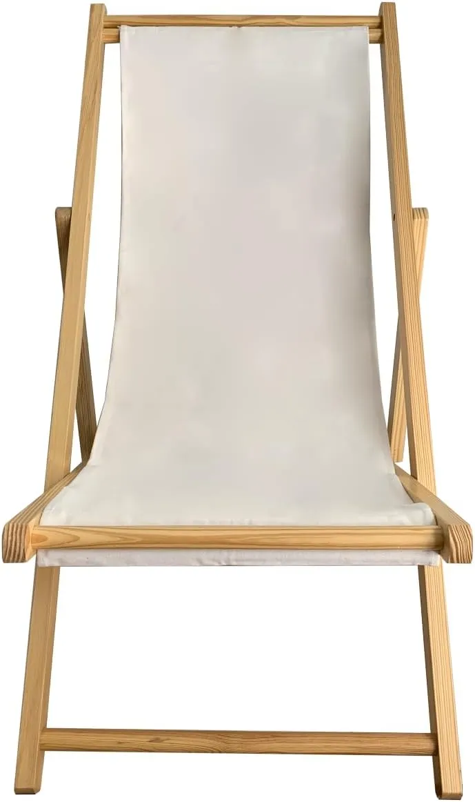 TBACW Replacement Canvas Replacement Cloth for Patio Lounge Chair Beach Sling Chair Reclining Beach Chair-No Wooden Frame-Only Replacement Canvas (White)