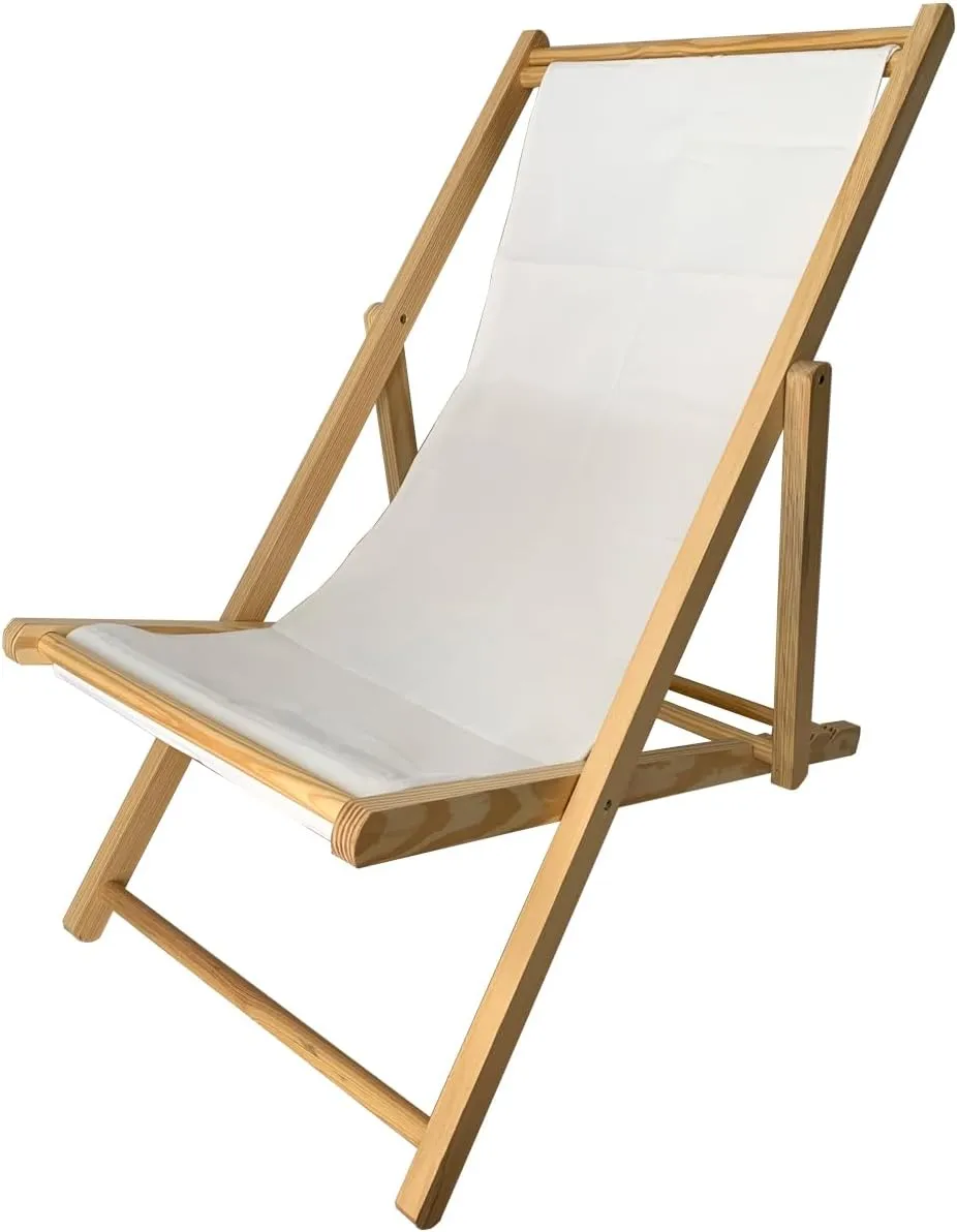TBACW Replacement Canvas Replacement Cloth for Patio Lounge Chair Beach Sling Chair Reclining Beach Chair-No Wooden Frame-Only Replacement Canvas (White)