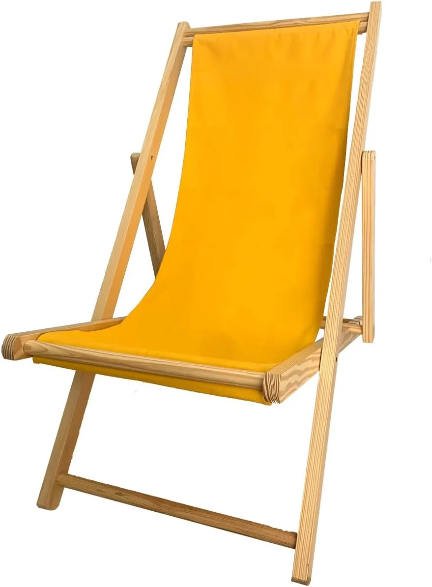TBACW Replacement Canvas Replacement Cloth for Patio Lounge Chair Beach Sling Chair Reclining Beach Chair-No Wooden Frame (Yellow)