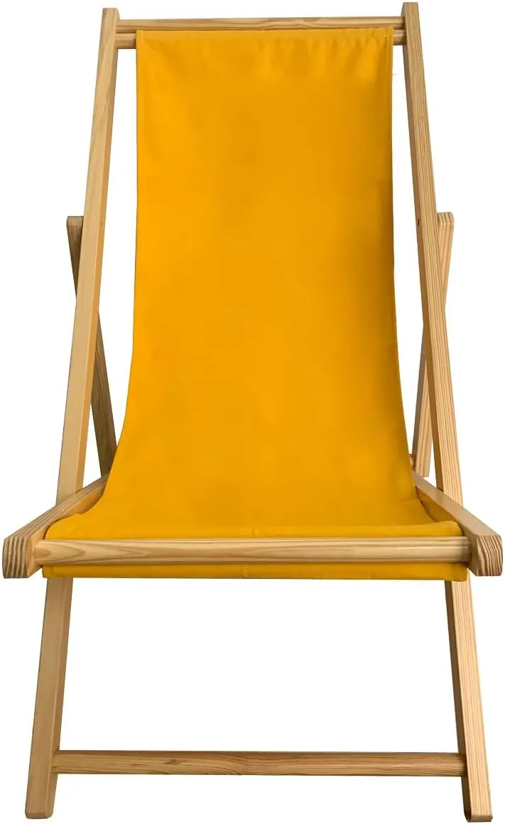 TBACW Replacement Canvas Replacement Cloth for Patio Lounge Chair Beach Sling Chair Reclining Beach Chair-No Wooden Frame (Yellow)