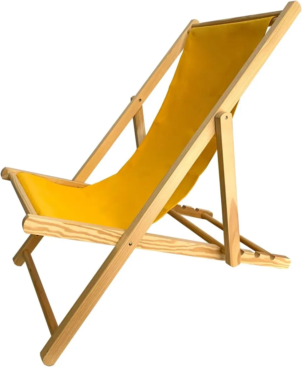 TBACW Replacement Canvas Replacement Cloth for Patio Lounge Chair Beach Sling Chair Reclining Beach Chair-No Wooden Frame (Yellow)