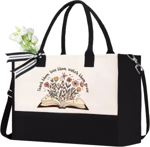 Teacher Appreciation Canvas Tote Bag - Aesthetic Gift for Women - Christmas Teacher Gift