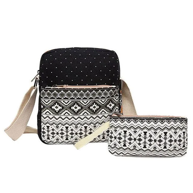 Teenage Responsive Bags Lightweight pcs/set for Dot Well-loved Backpack Middle Polka 3 High Cute School Printing Girls, Canvas Gray Bookbags Women