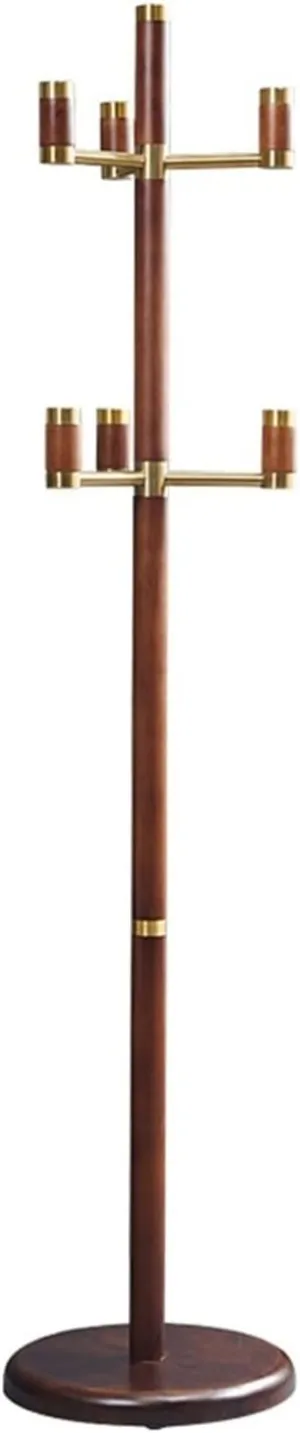 TEMKIN Coat Rack Stand Chinese Style Coat Rack Wood Floorstand Hanger Bedroom Luxury Coat Rack Creative Brass Hanger Household Coat Rack for Handbag Clothes & Accessories Coat Rack (B