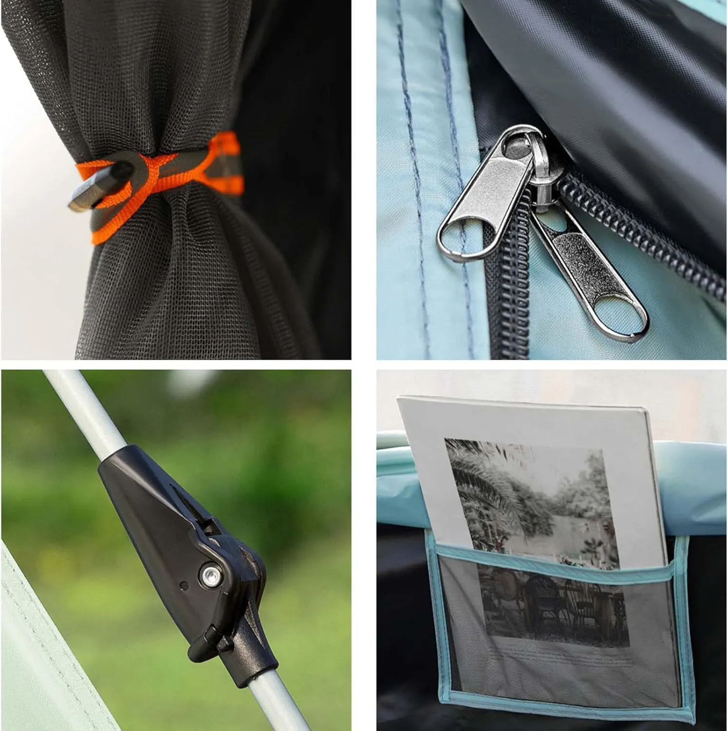 Tents for Camping, Pop Up Tent for 2/3/4/5 Person, Instant Family Automatic Tent with 4 Mesh Windows, 4 Seasons Waterproof & Windproof Camping Tent, Easy Set Up & Take Down