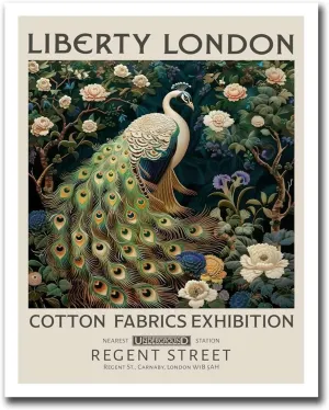 TGRNFHKPYY Canvas Painting Poster and Print Liberty London Print William Morris White Peacock Art Print Modern Home and Bedroom Decoration 20x30inch