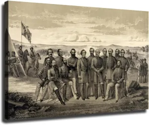 The Generals Of The Confederate Army Vintage Print Poster canvas printing HD wall art aesthetics living room kitchen gym bar and other home decoration (20x30inch-Farmed)
